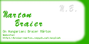 marton braier business card
