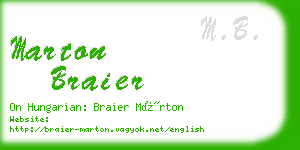 marton braier business card